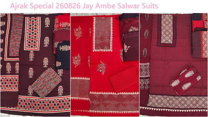 Ajrak Special 260826 Jay Ambe Rayon Salwar Suits Supplier