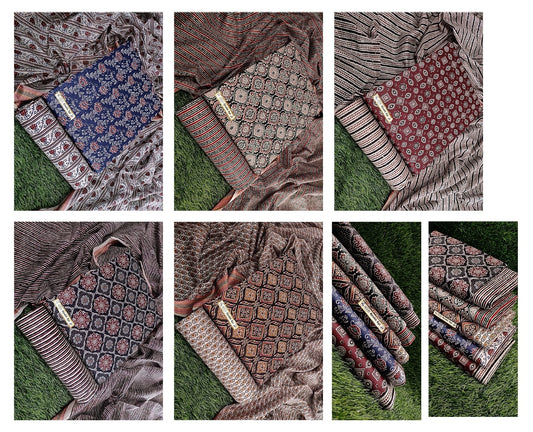 Ajrakh Special Vol 6 Snp Cotton Satin Salwar Suits Wholesale Price
