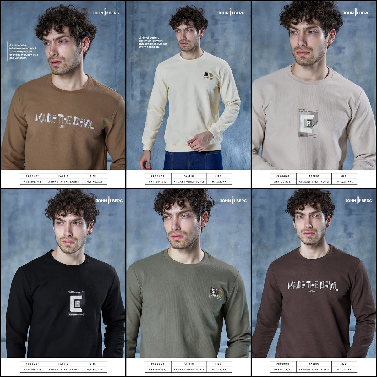 Akr 20 Full Sleeves John Berg Knit Mens Tshirts Exporter Gujarat
