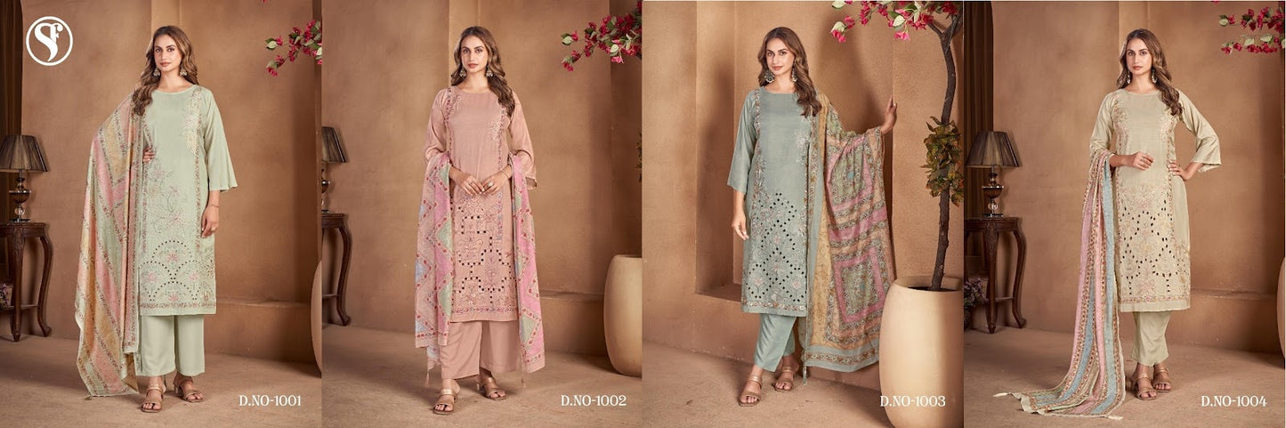 Al Jannat Sweety Fashion Viscose Muslin Pant Style Suits Exporter India