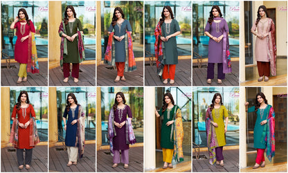 Alisha Vol 11 Paavi Roman Readymade Pant Style Suits Exporter India