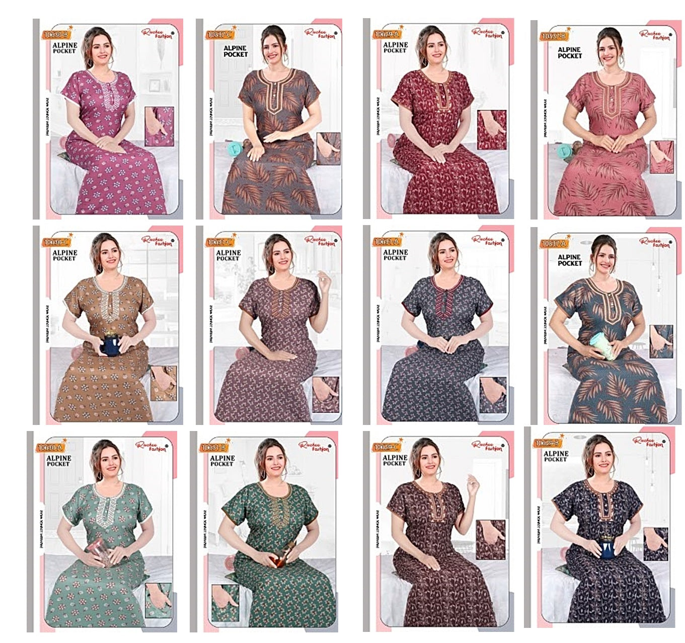 Alpine 0108 Ruchee Fashion Night Gowns Exporter Gujarat