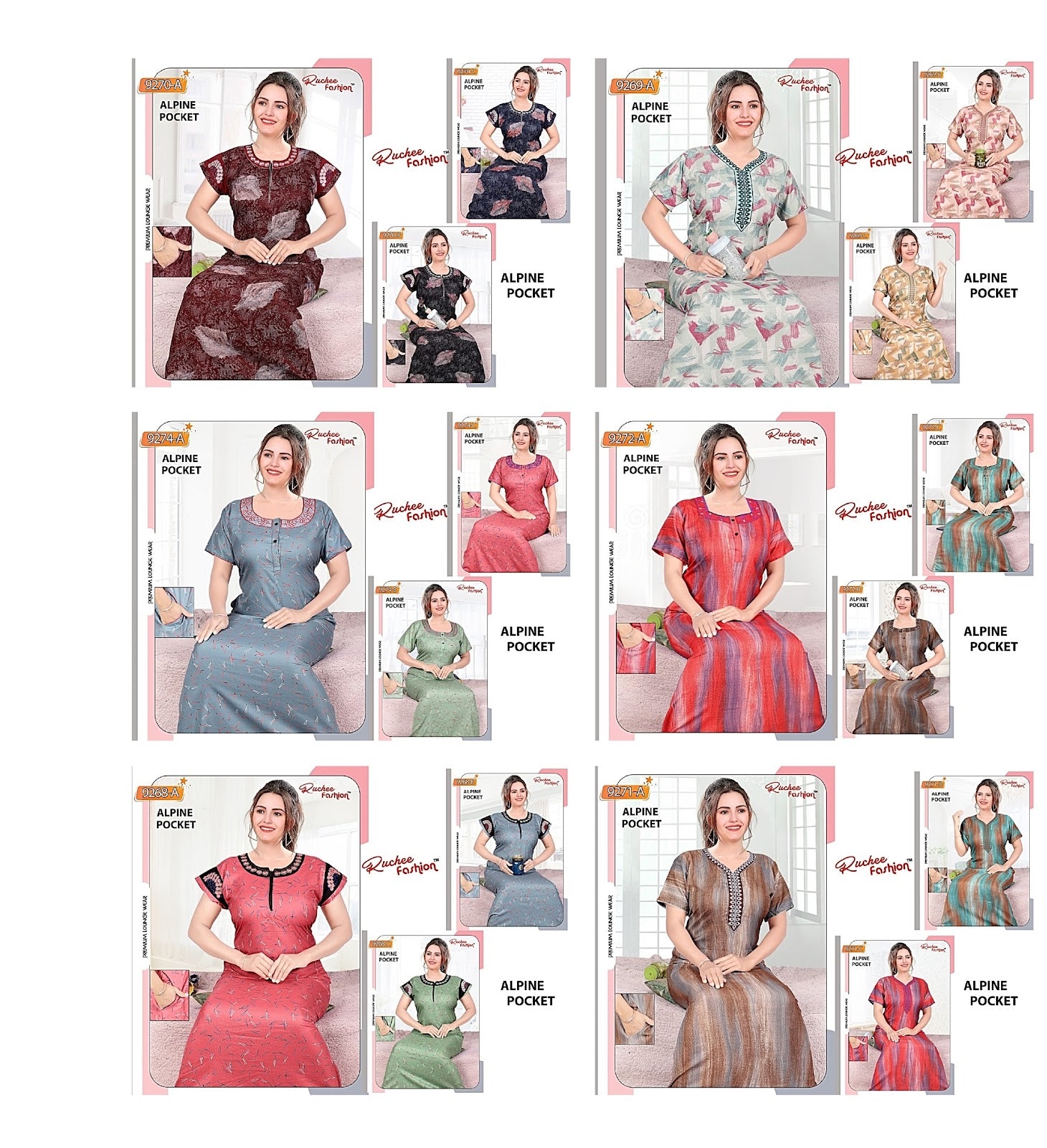 Alpine 0205 Ruchee Fashion Night Gowns