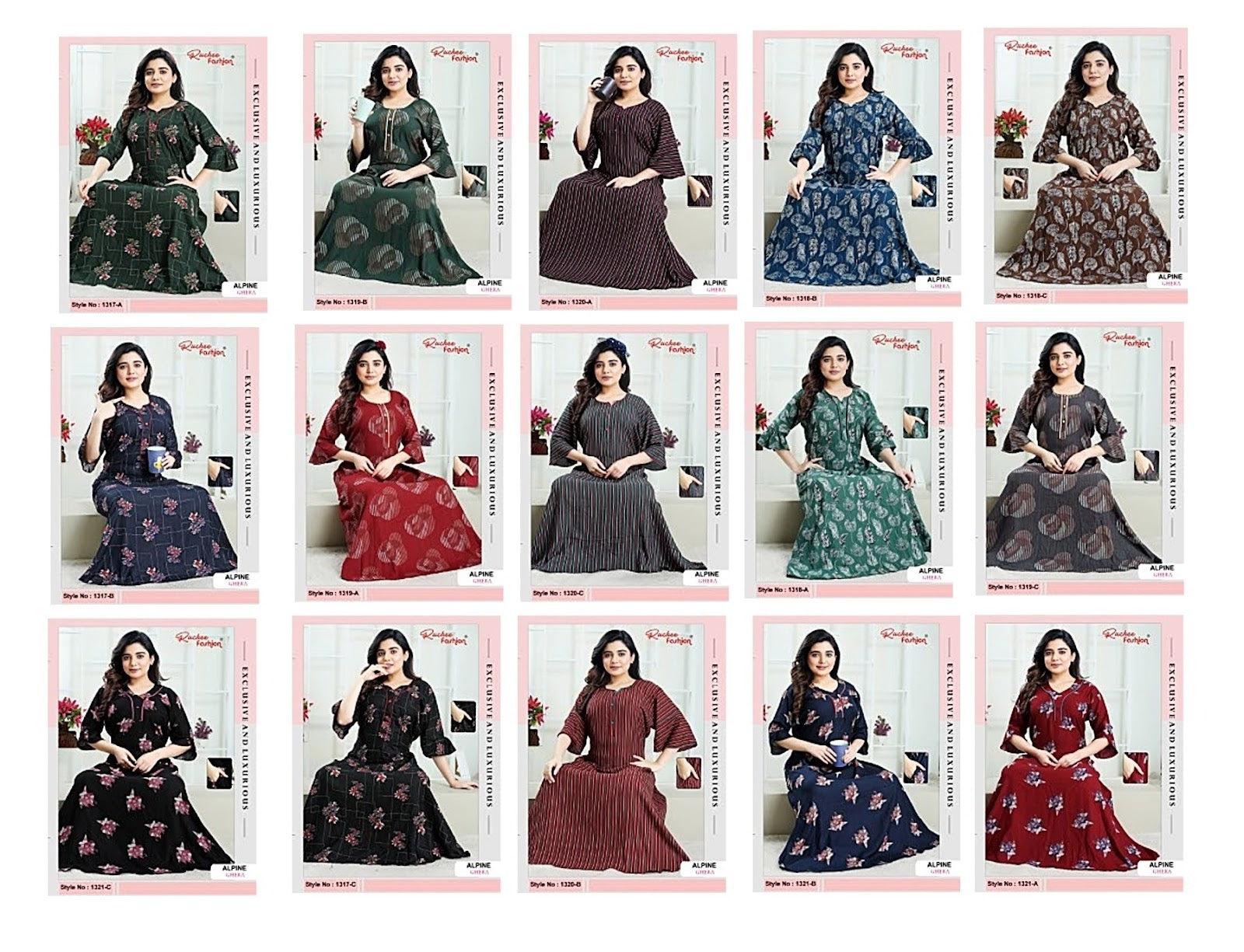 Alpine 0708 Ruchee Fashion Night Gowns Manufacturer