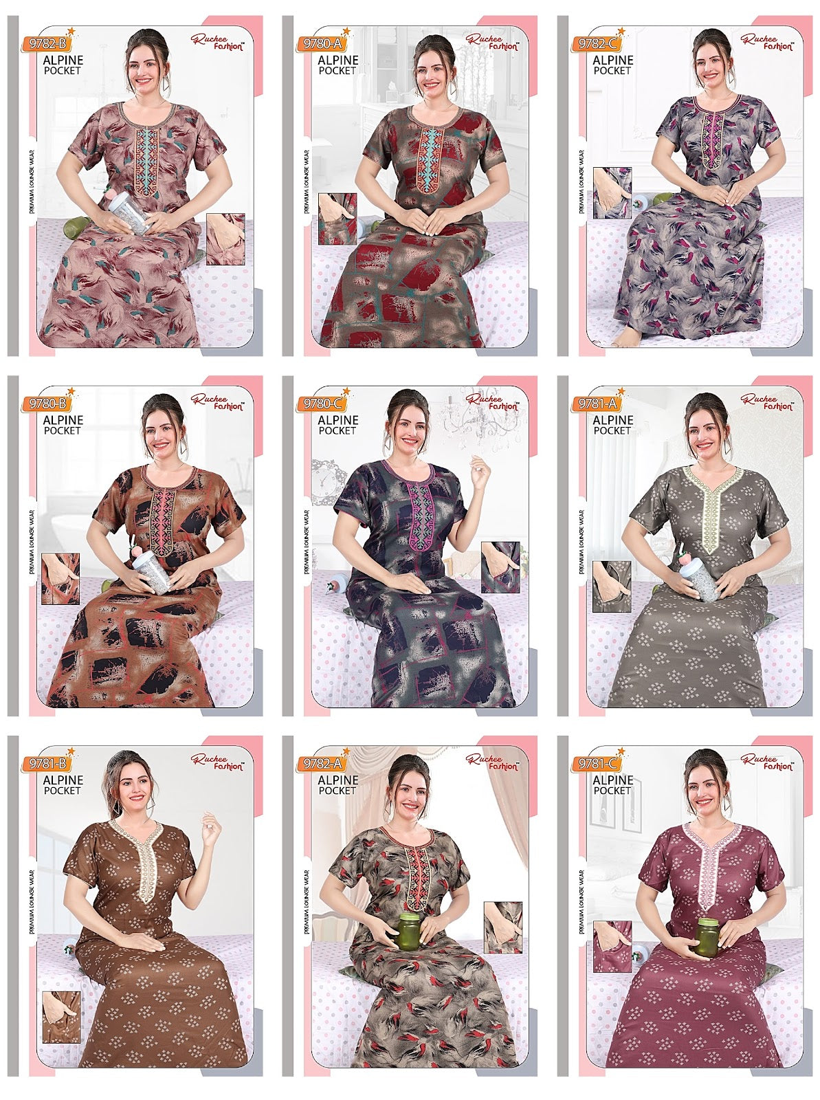 Alpine 1106 Ruchee Fashion Night Gowns Supplier India