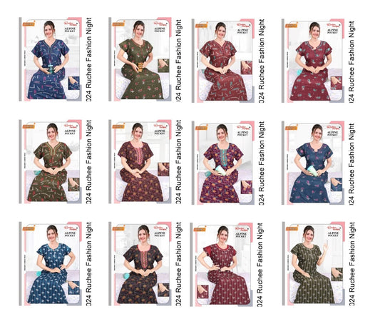 Alpine 111024 Ruchee Fashion Night Gowns Wholesaler Ahmedabad