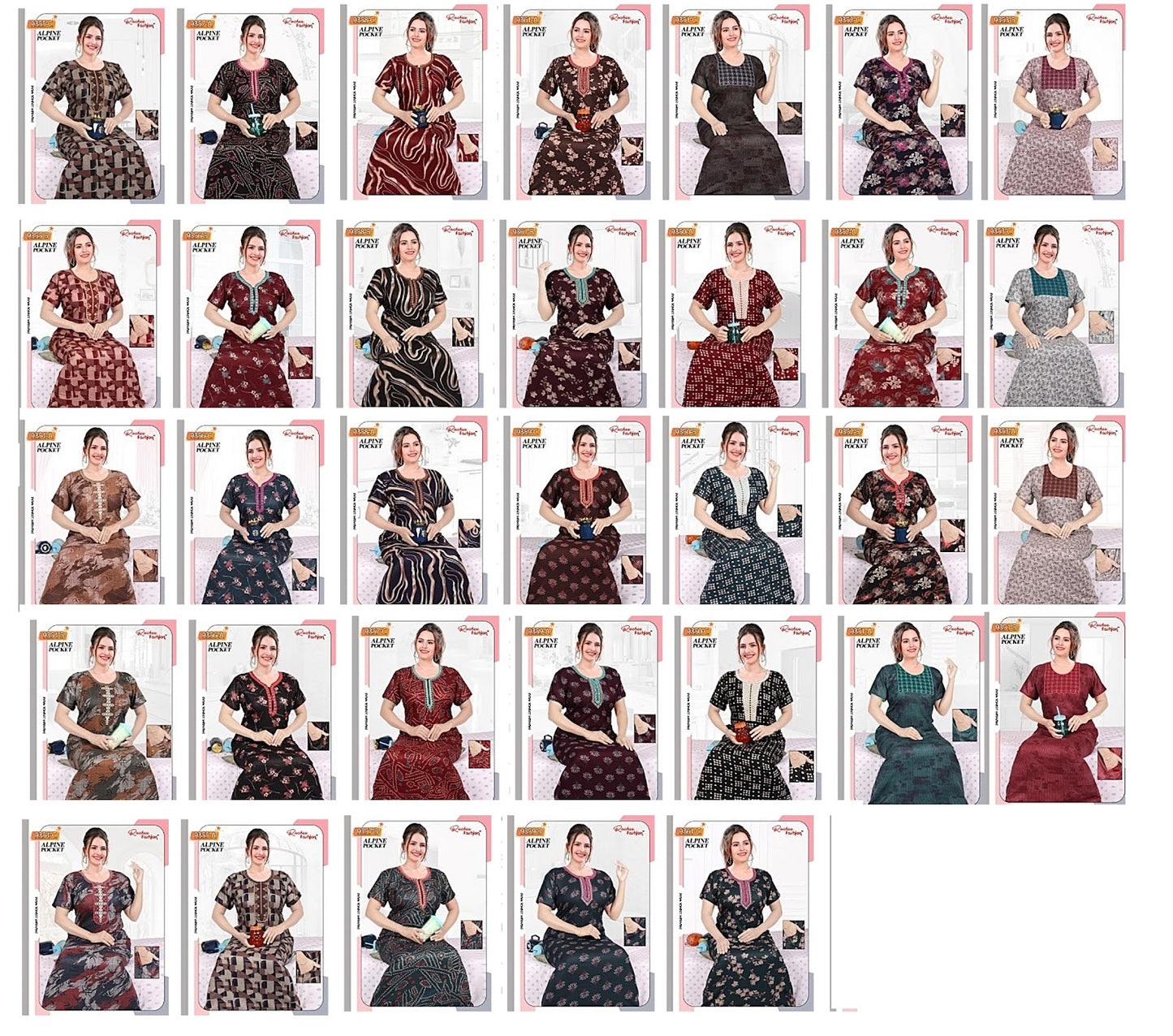 Alpine 1505 Ruchee Fashion Night Gowns Exporter