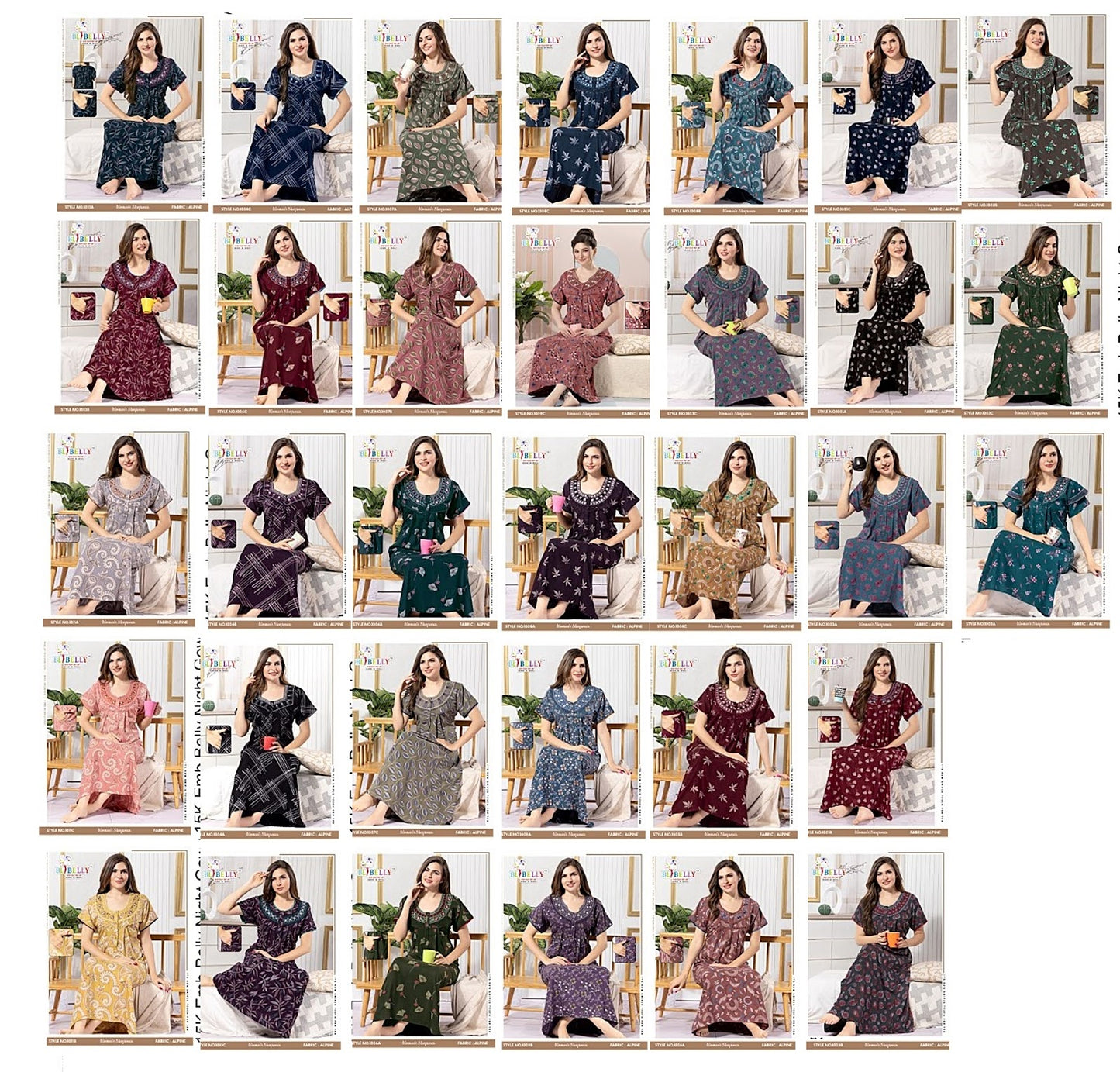 Alpine 15K Emb Belly Bombay Night Gowns Wholesale Rate