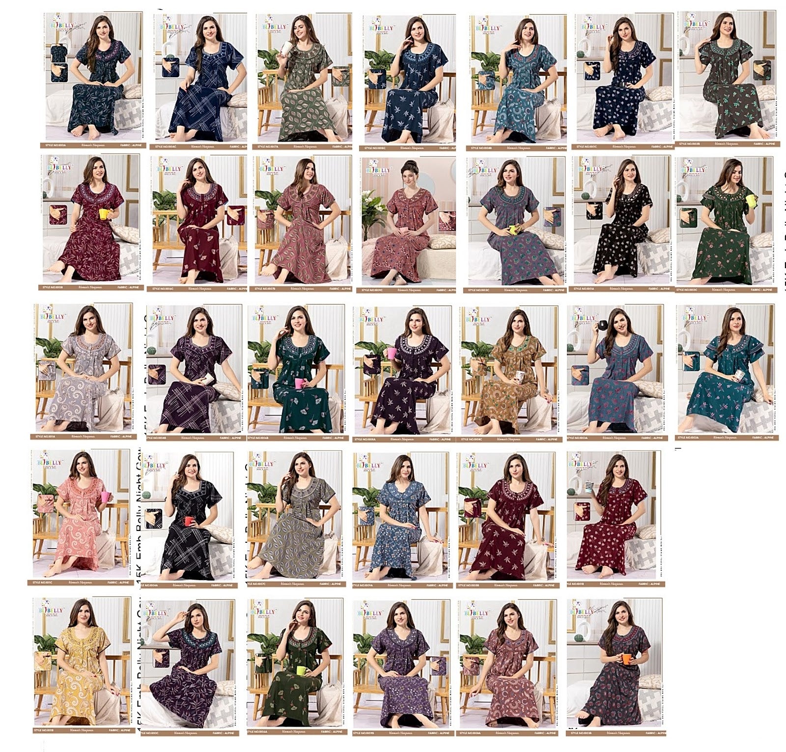 Alpine 15K Emb Belly Bombay Night Gowns Wholesale Rate