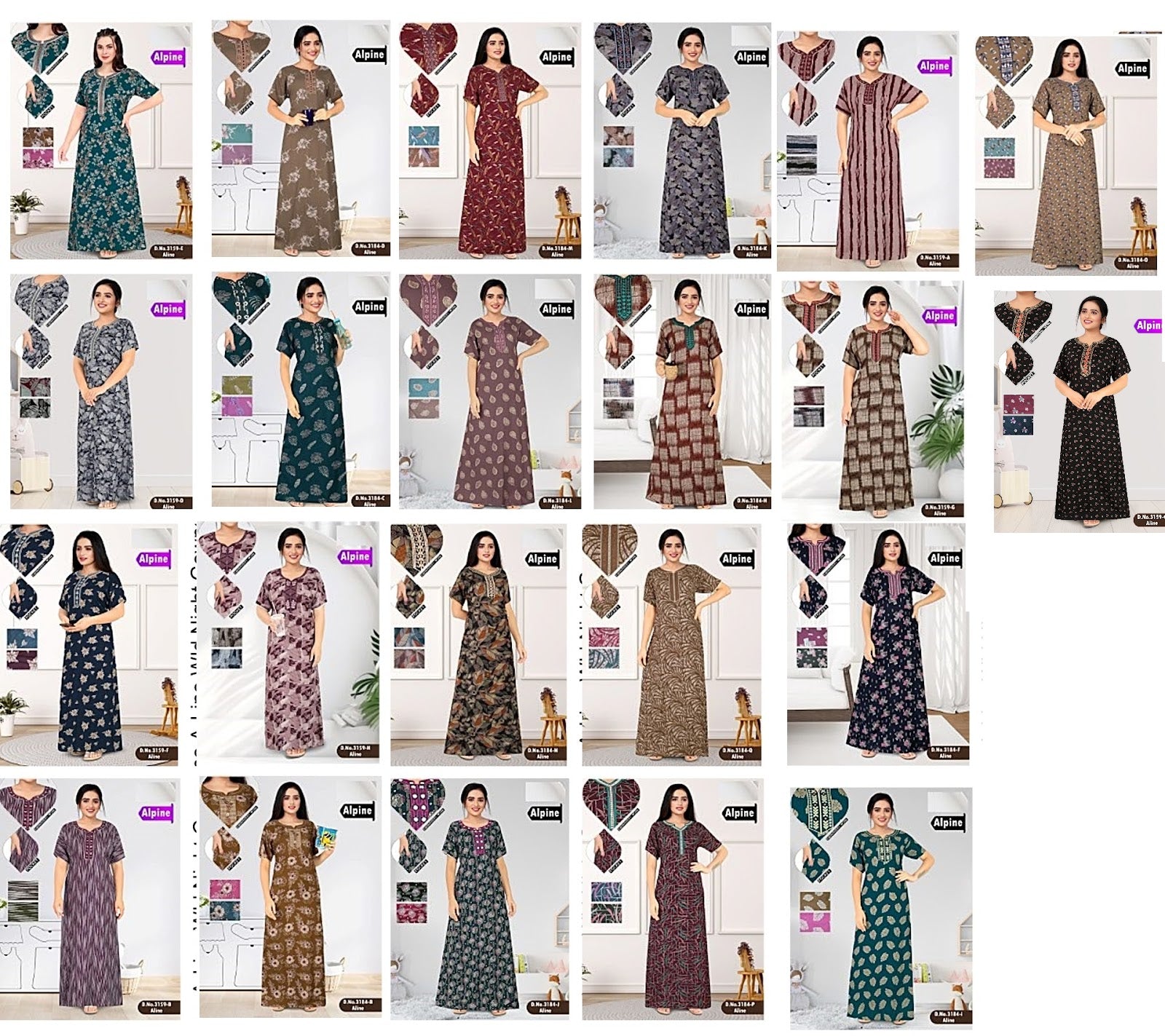 Alpine A-Line Wld Night Gowns Manufacturer India