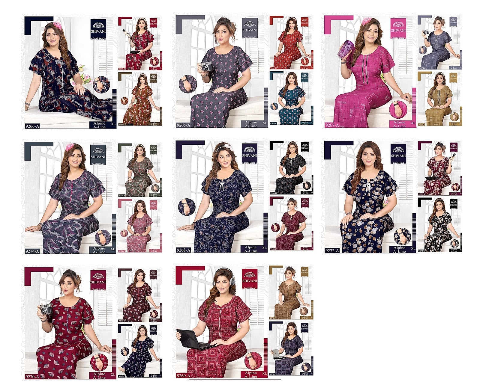 Alpine A Line Shivani Night Gowns Wholesaler