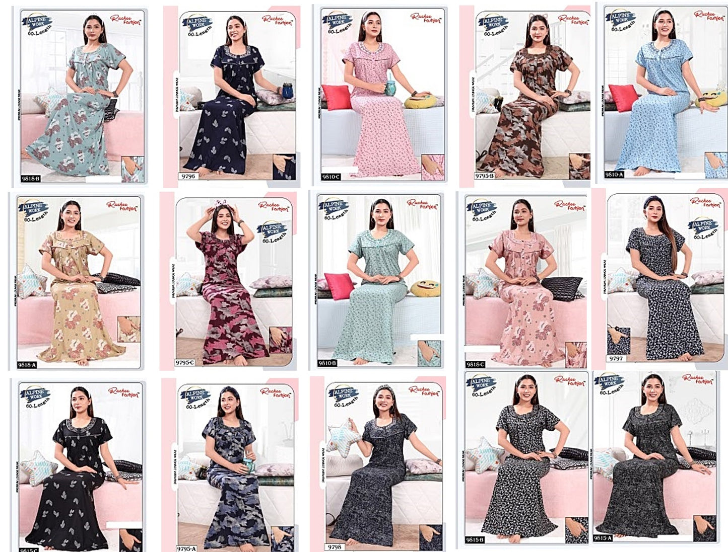 Alpine C130624 Ruchee Fashion Night Gowns Supplier Ahmedabad