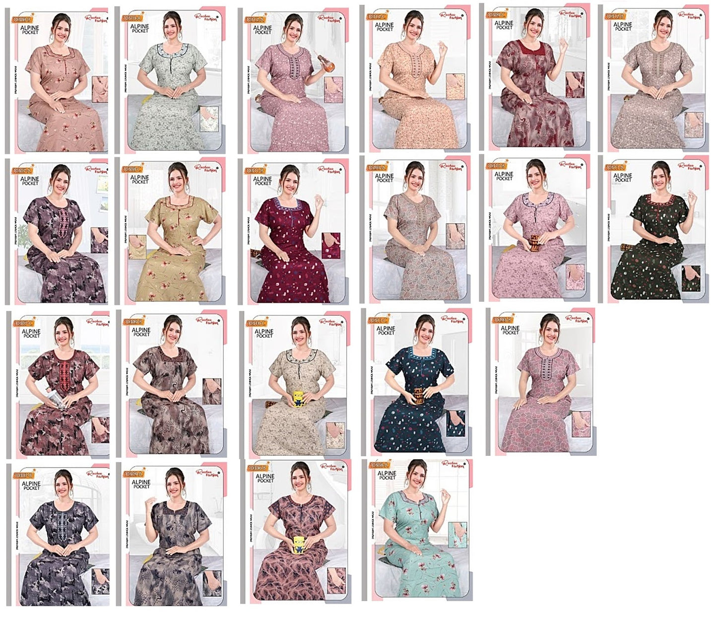Alpine Pocket-2 Ruchee Fashion Night Gowns Wholesale Price