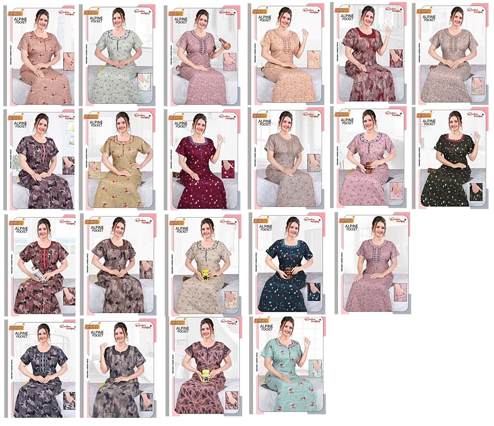 Alpine Pocket-2 Ruchee Fashion Night Gowns Wholesale Price