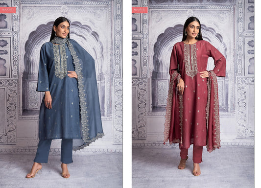 Amiya Naariti Linen Silk Pant Style Suits Exporter Gujarat