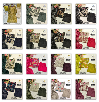 Amruta Zoya Vertican Readymade Pant Style Suits Wholesale Price
