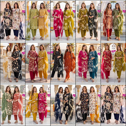 Amul Anjish Reyon Readymade Pant Style Suits Manufacturer Gujarat