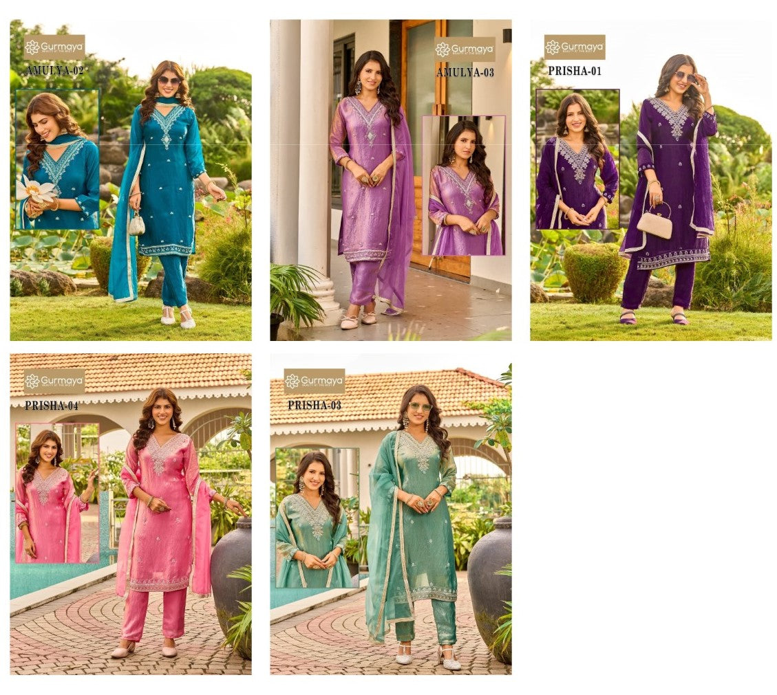 Amulya Prisha Gurmaya Aanchi Readymade Pant Style Suits Exporter India