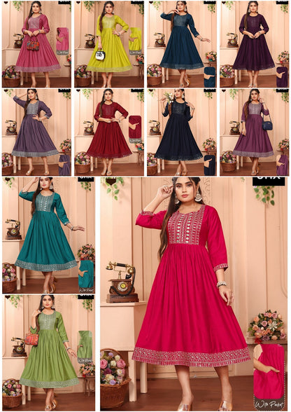 Angle Jnx Vatican Anarkali Kurtis Wholesale Rate