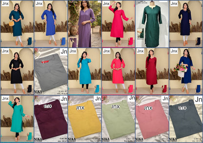 Anika Pocket Jnx Rayon 22Kg Straight Cut Kurtis Manufacturer Gujarat