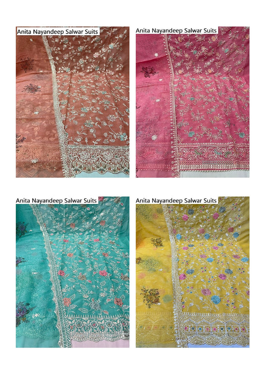 Anita Nayandeep Crunchy Silk Salwar Suits Supplier India
