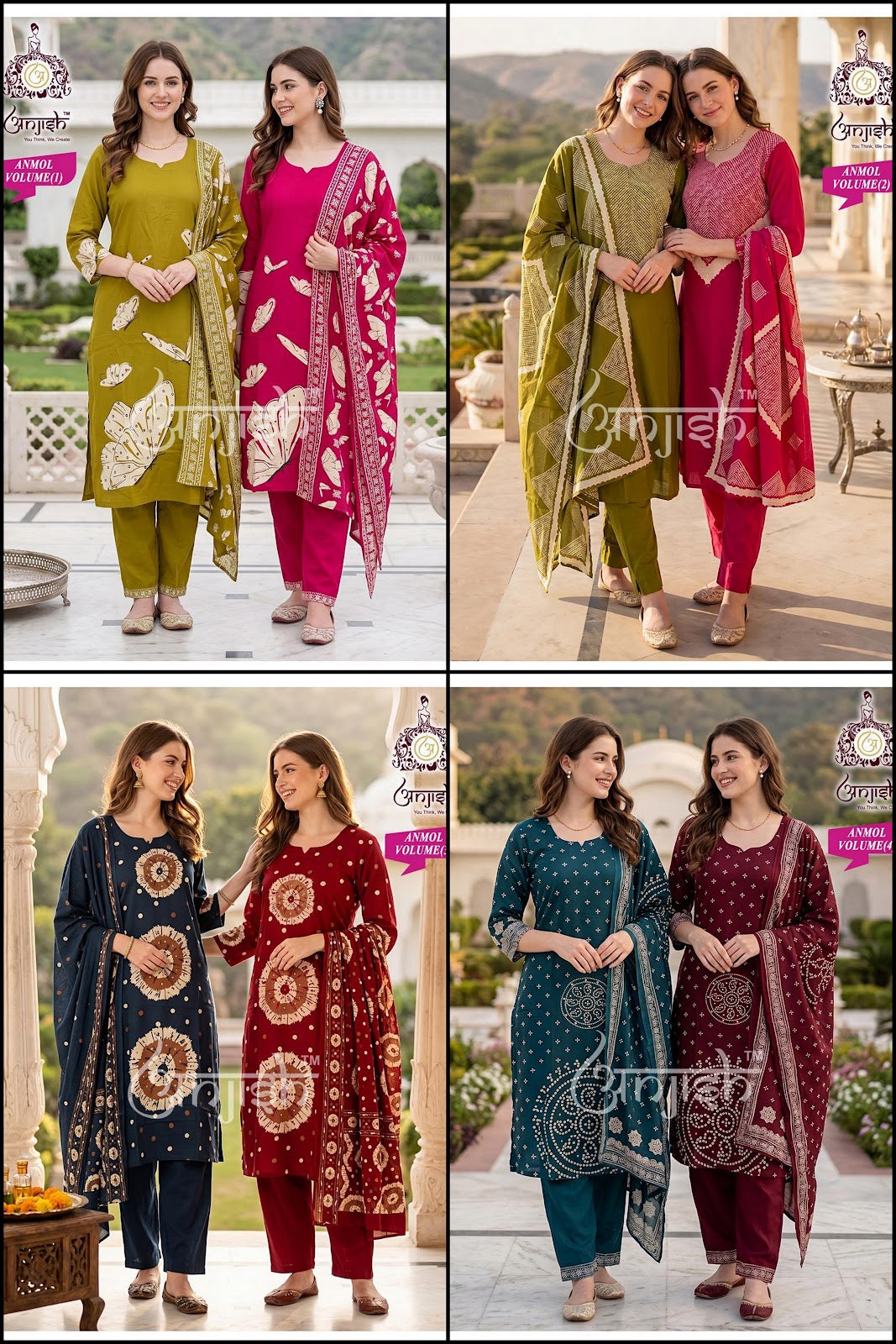 Anmol Anjish Reyon Readymade Pant Style Suits Wholesaler Ahmedabad