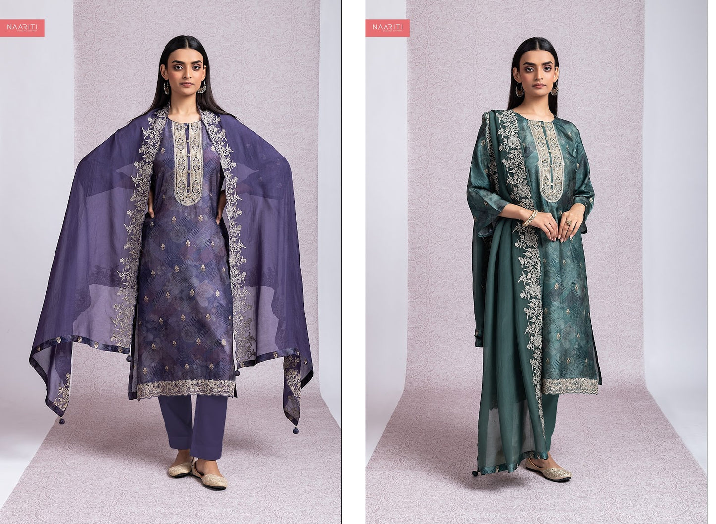 Anoshree Naariti Silk Jacquard Pant Style Suits Manufacturer