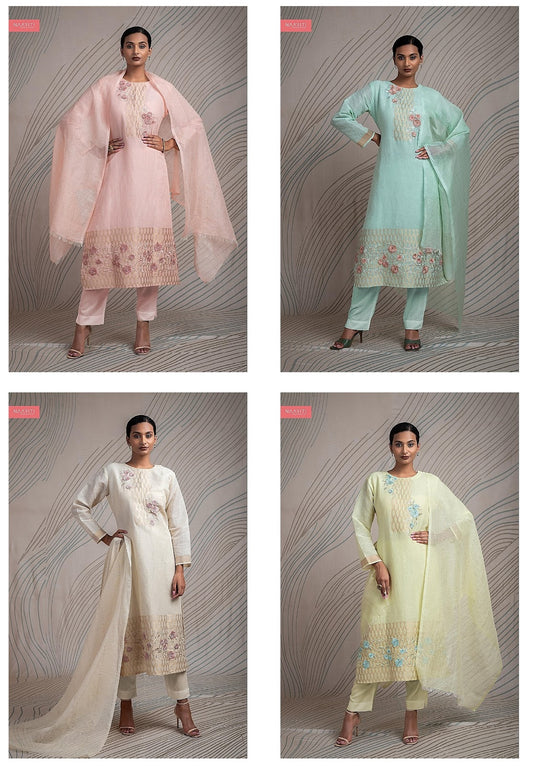 Anshara Naariti Organic Pant Style Suits Wholesale Rate