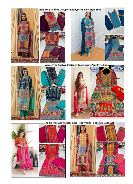 Apple Tree Aadhya Designer Readymade Pant Style Suits Exporter India