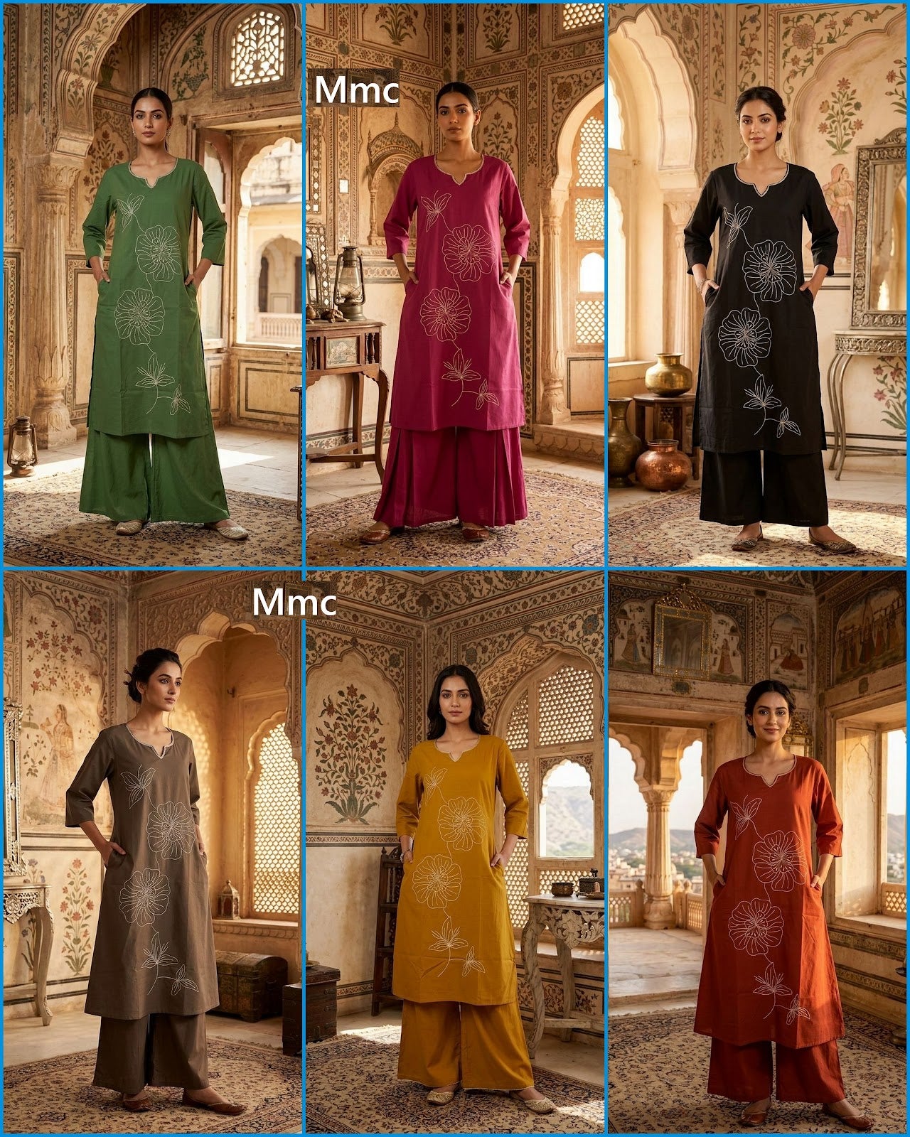 Aqua Flower Mmc Cotton Co Ord Set Supplier Gujarat