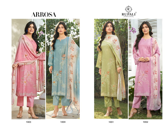Arrosa Rupali Muslin Pant Style Suits Supplier India