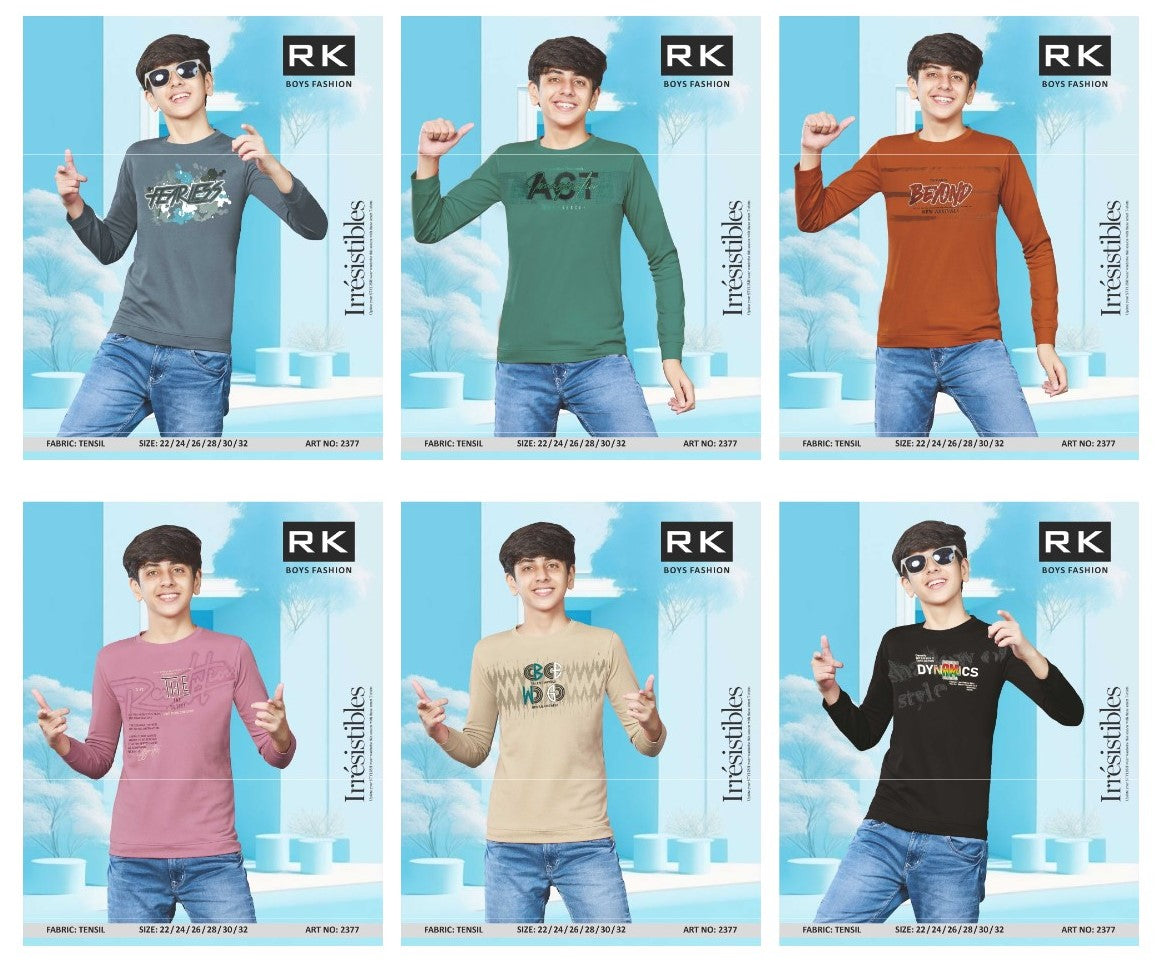 Art 2377 Rk Tencil Lycra Boys Tshirt Wholesaler India
