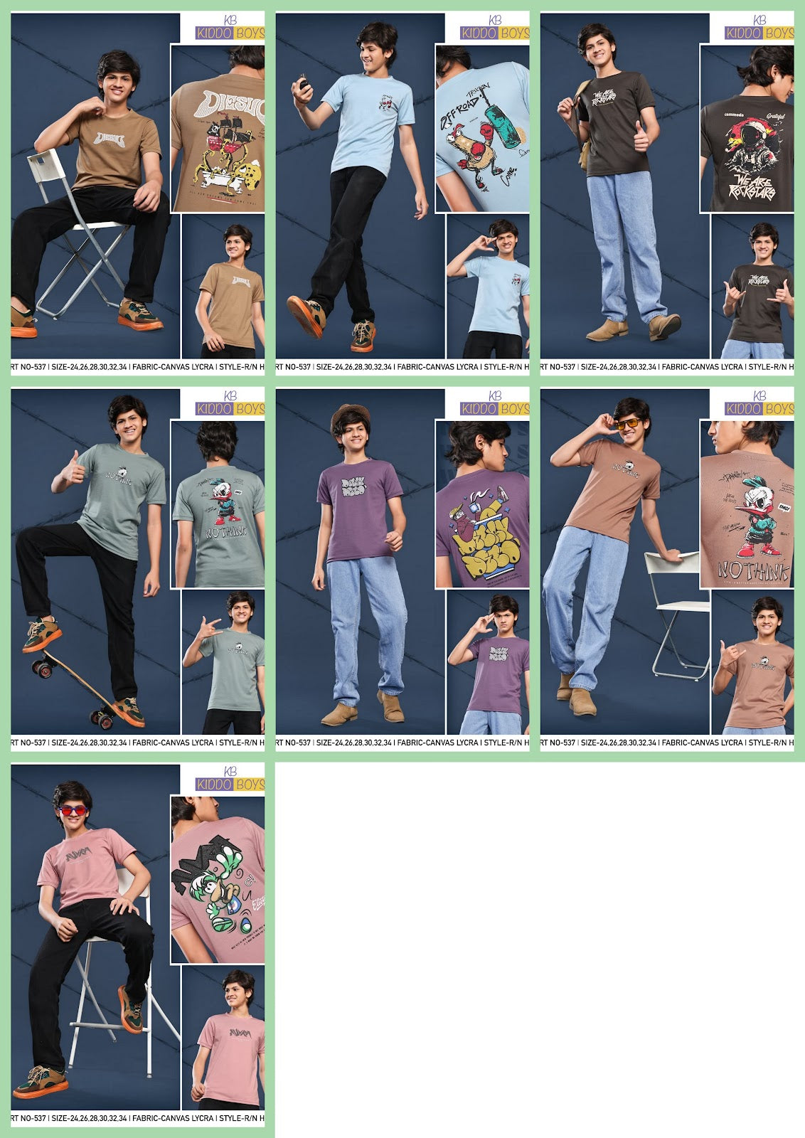 Art No 537 Kiddo Canvas Boys Tshirt Supplier India