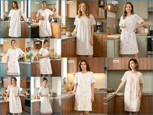 Article 101 Koleyti Cotton Short Night Gown Manufacturer