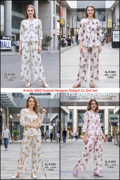 Article 5003 Festival Designer Koleyti Co Ord Set Exporter Ahmedabad