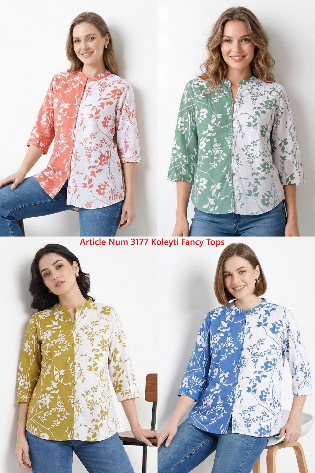 Article Num 3177 Koleyti Fancy Tops Wholesale Rate