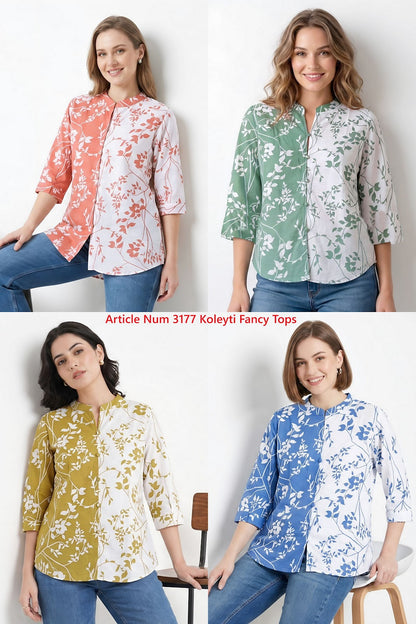 Article Num 3177 Koleyti Fancy Tops Wholesale Rate