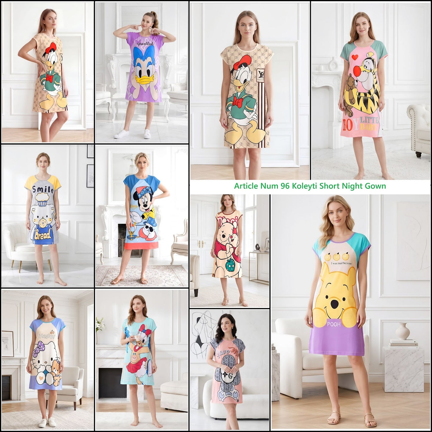 Article Num 96 Koleyti Soft Short Night Gown Wholesaler Ahmedabad
