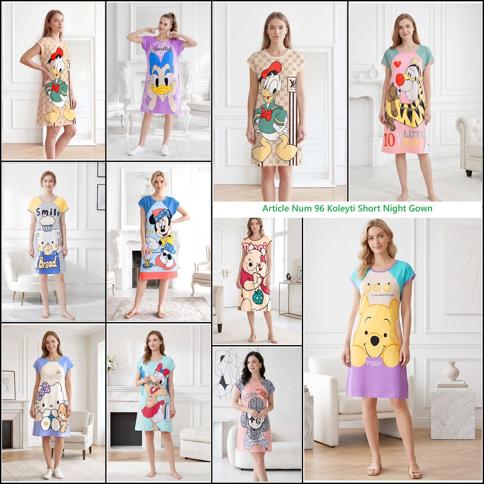 Article Num 96 Koleyti Soft Short Night Gown Wholesaler Ahmedabad
