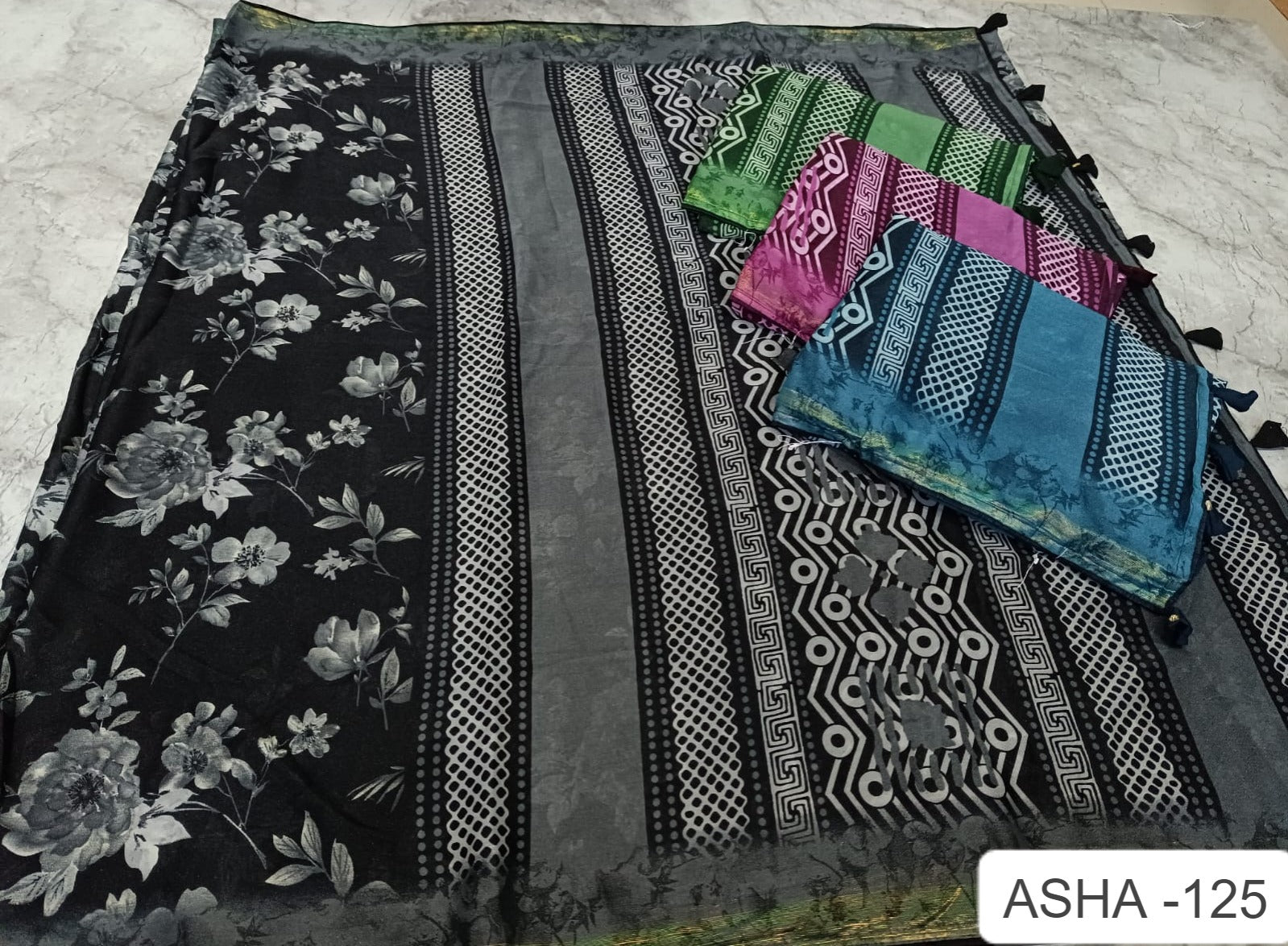 Asha 125 Kalpveli Mono Georgette Sarees Exporter India