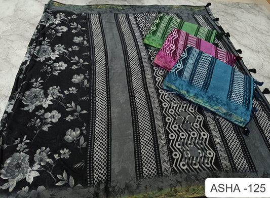 Asha 125 Kalpveli Mono Georgette Sarees Exporter India