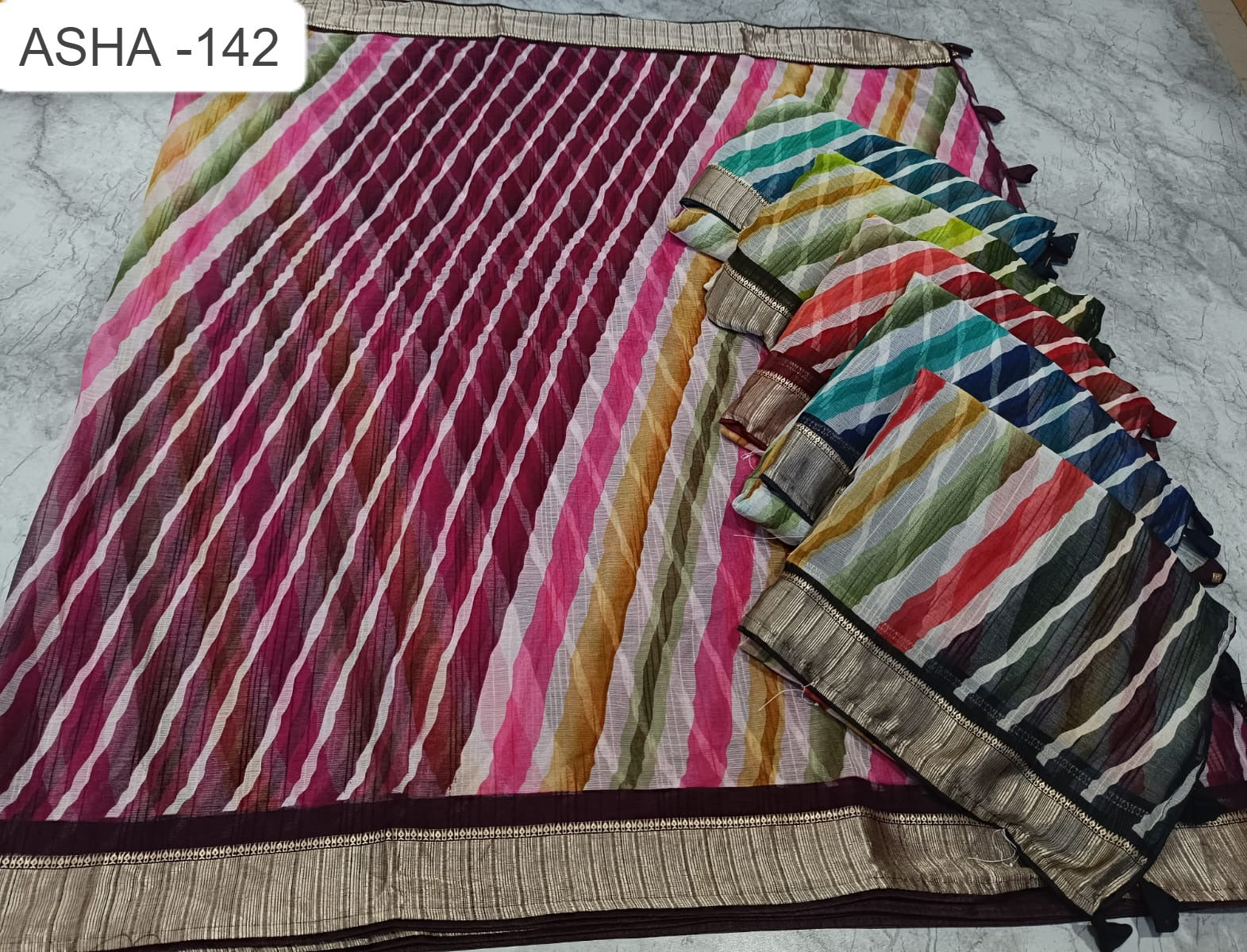 Asha 142 Kalpveli Nilgiri Chiffon Sarees Exporter