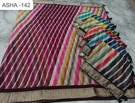 Asha 142 Kalpveli Nilgiri Chiffon Sarees Exporter