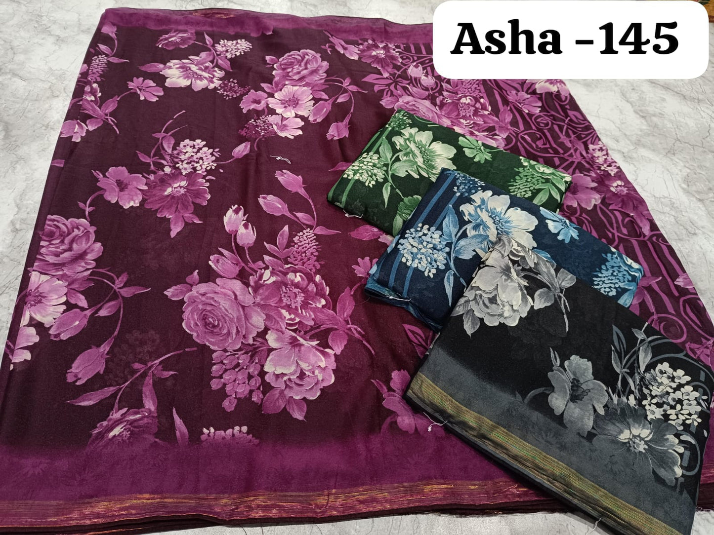 Asha 145 Kalpveli Mono Georgette Sarees Wholesale Price
