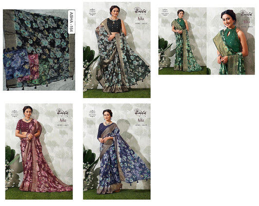 Asha 164 Kalpveli Chiffon Sarees Supplier