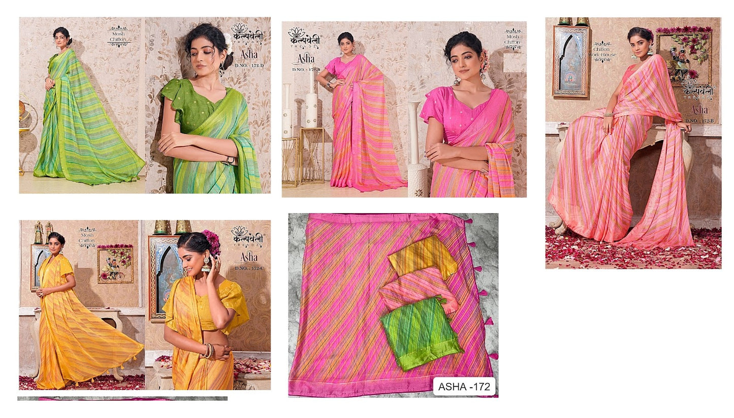 Asha 172 Kalpveli Moss Sarees Exporter Ahmedabad