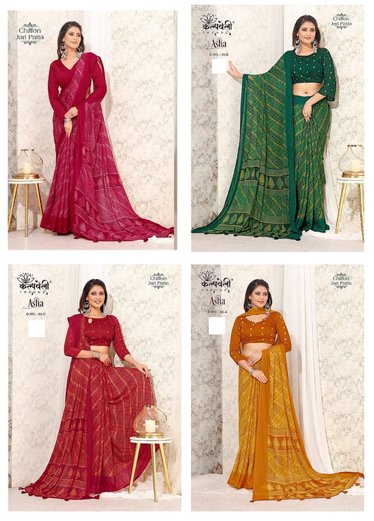 Asha 65 Kalpveli Chiffon Sarees Supplier India