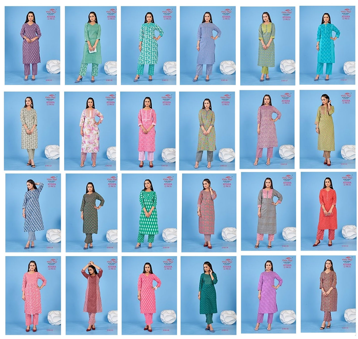 Atisha Value Plus Cotton Kurti Pant Set Supplier India