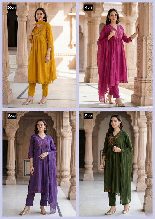 Avantika Sve Cotton Readymade Pant Style Suits Exporter Ahmedabad