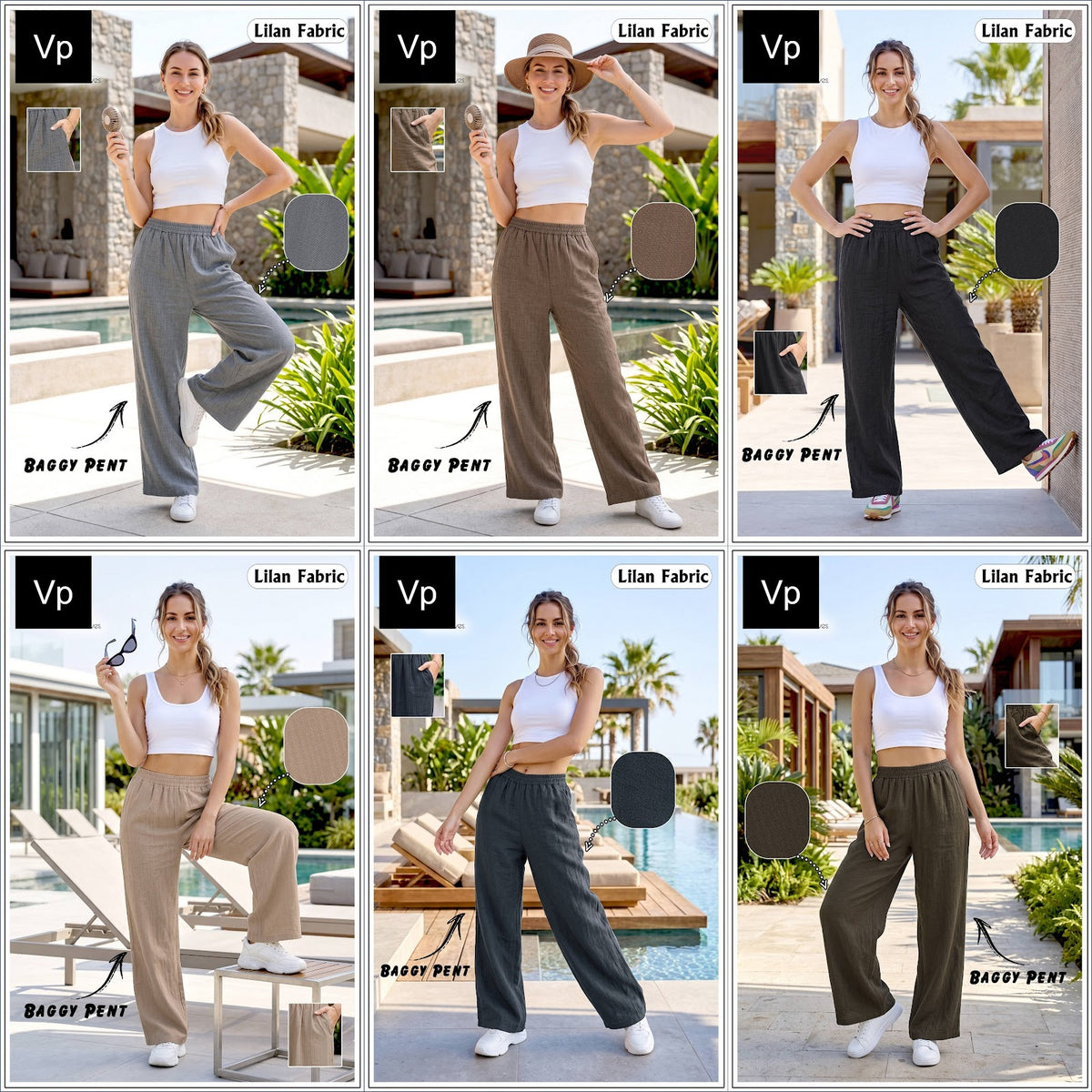 Baggy 0310 Vp Linen Women Pants Wholesale Price